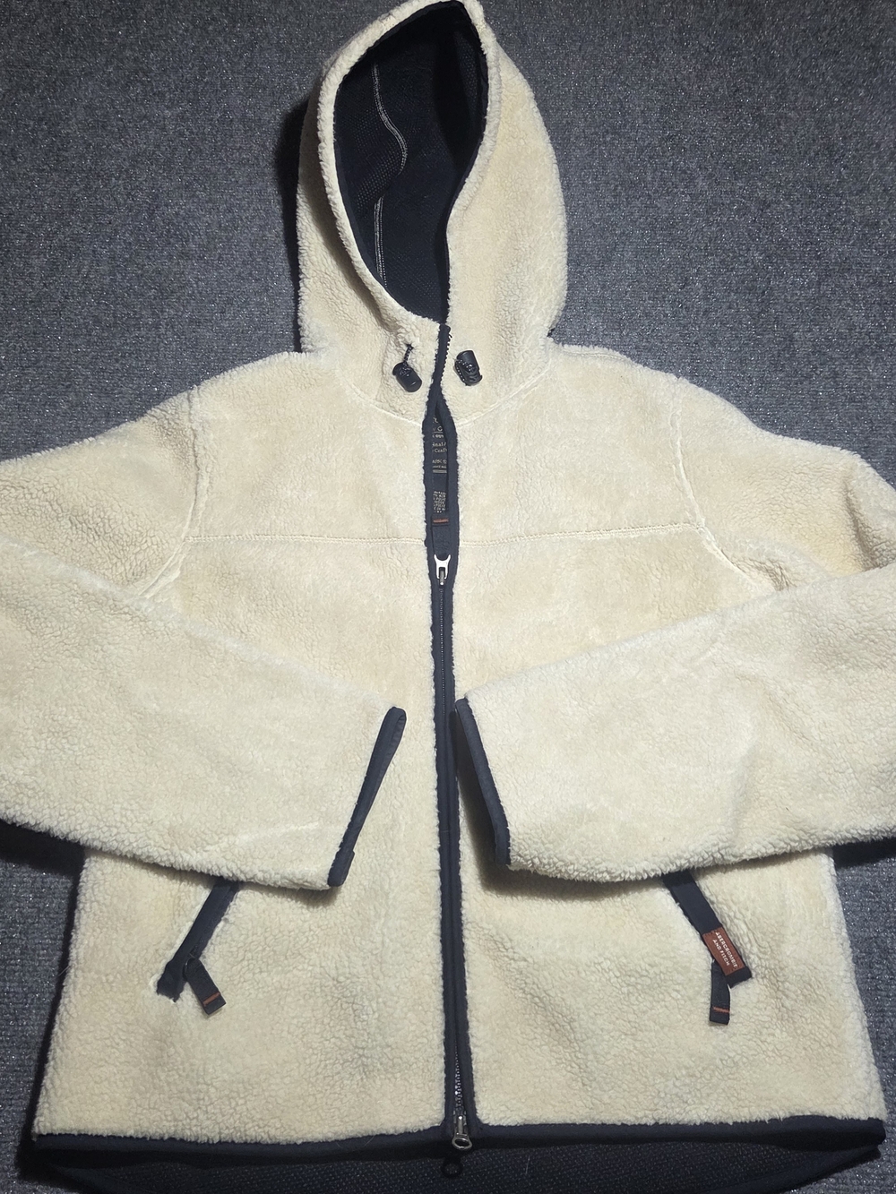 Vintage Abercrombie & Fitch Sherpa Fleece Full-Zip Hooded Jacket Mens Size Med